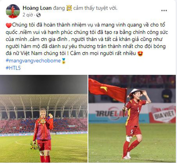 Các tuyển thủ nữ Việt Nam xúc động, cảm ơn người hâm mộ trên Facebook - Ảnh 2.