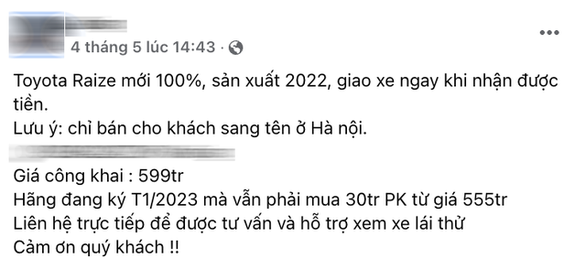 Dân buôn găm Toyota Raize bán gần 600 triệu đồng ngang Kia Seltos, vẫn cháy hàng - Ảnh 1.