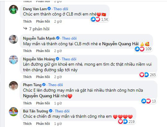 Quang Hải thông báo chính thức đặt chân trên con đường mới, nhiều cầu thủ Việt Nam chúc mừng - Ảnh 2.