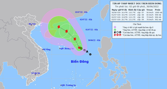 Thời tiết hôm nay 30-6: Áp thấp nhiệt đới mạnh lên thành bão, dự báo liên tục đổi hướng - Ảnh 1.