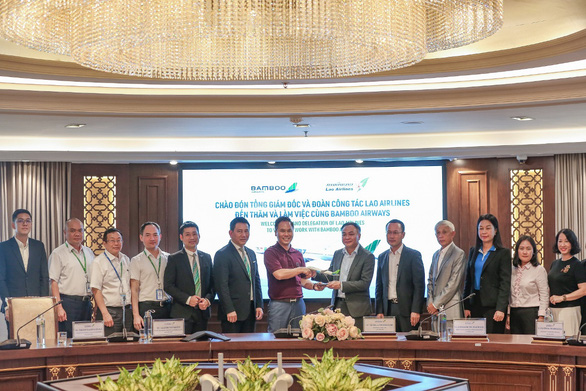 Bamboo Airways và Lao Airlines thảo luận hợp tác - Ảnh 1.