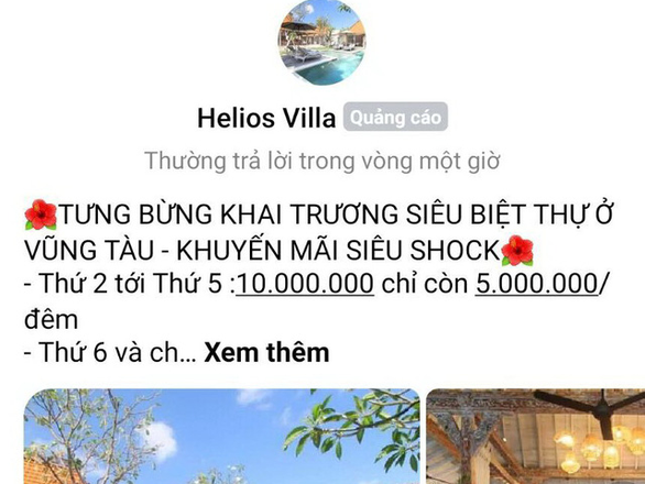 Công an vào cuộc vụ hàng trăm khách bị lừa tiền đặt cọc Villa Helios ở Vũng Tàu - Ảnh 1.