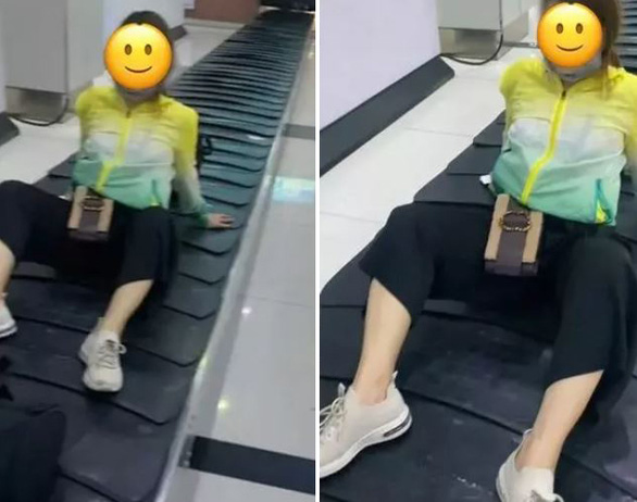 Khách nữ làm hành động lạ trên băng chuyền hành lý sân bay - Ảnh 1.
