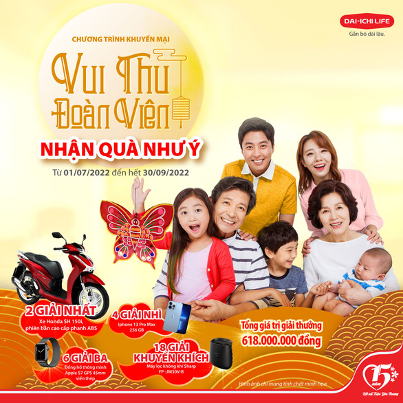 Vui thu đoàn viên - Nhận quà như ý hơn 600 triệu đồng từ Dai-ichi Life Việt Nam - Ảnh 1.