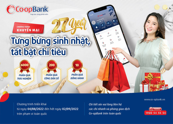 Co-opBank triển khai chương trình khuyến mại ‘Tưng bừng sinh nhật, tất bật chi tiêu’ - Ảnh 1.