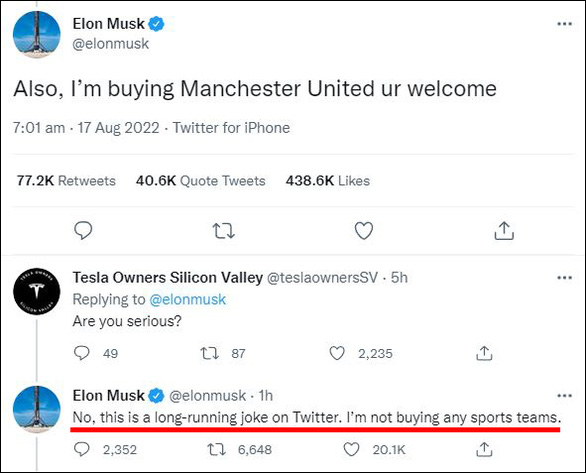 Elon Musk đòi mua Manchester United - Ảnh 2. Elon Musk đòi mua Manchester United - Ảnh 2.