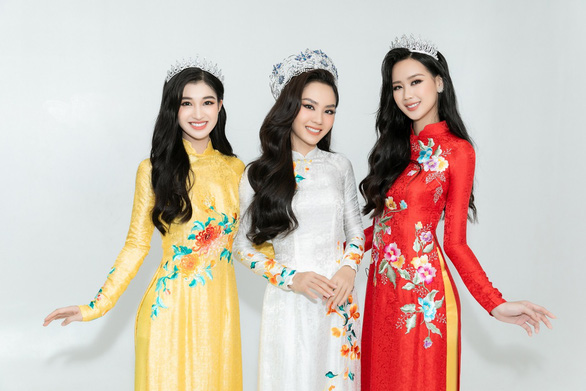 Top 3 Miss World Vietnam 2022 khoe sắc với áo dài - Ảnh 1.