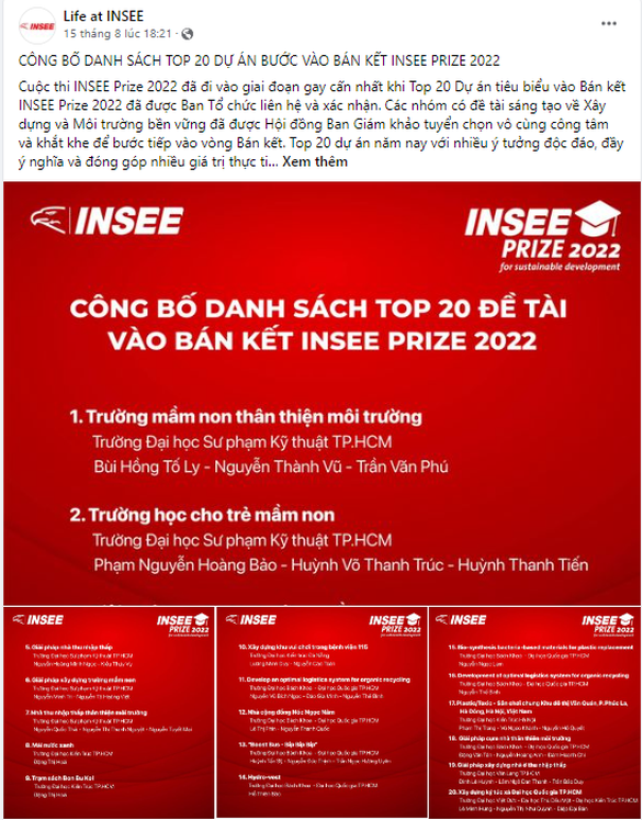 Công bố các dự án xuất sắc nhất vào bán kết cuộc thi INSEE Prize 2022 - Ảnh 2. Công bố các dự án xuất sắc nhất vào bán kết cuộc thi INSEE Prize 2022 - Ảnh 2.