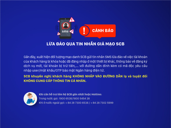 Ngân hàng Sài Gòn cảnh báo lừa đảo qua tin nhắn giả mạo - Ảnh 1.