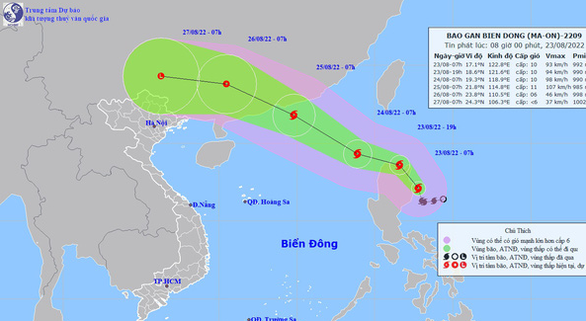 Bão Maon giật cấp 12 đang hướng vào Biển Đông - Ảnh 1.