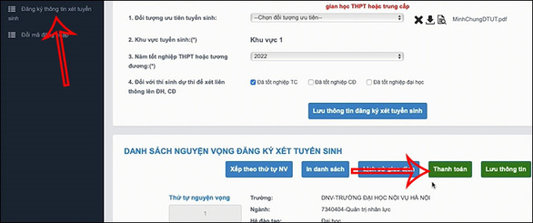 Đóng lệ phí đăng ký xét tuyển trực tuyến thế nào? - Ảnh 2.