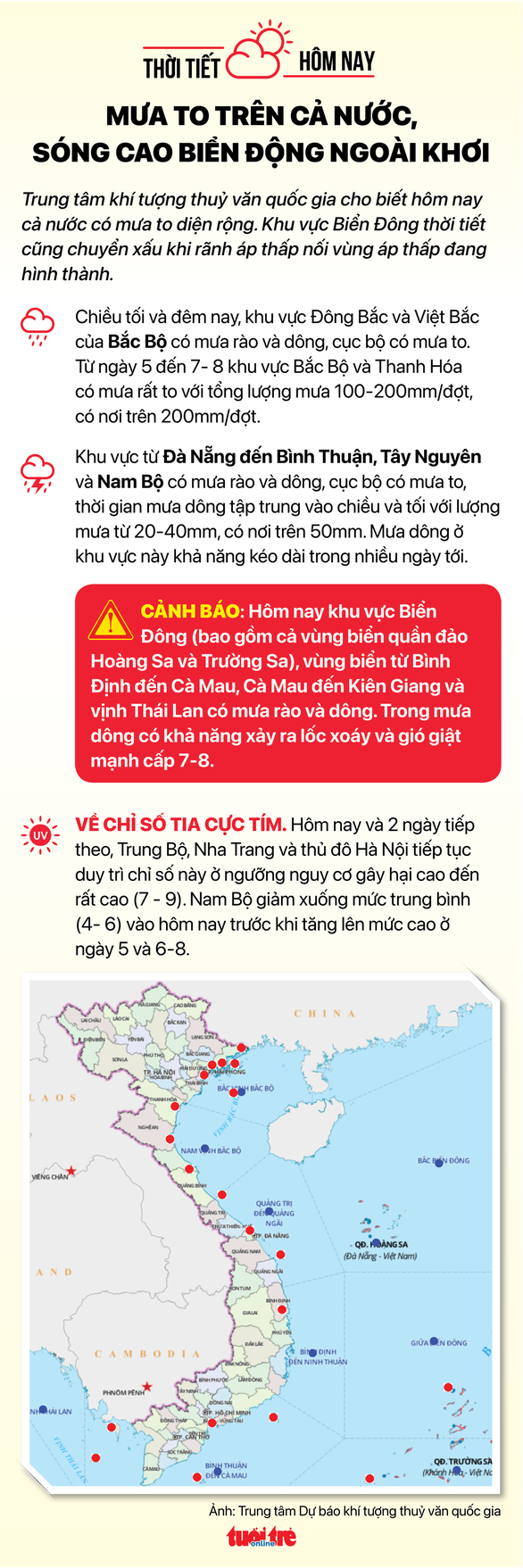 Thời tiết 4-8: Mưa cả ba miền, áp thấp dần hình thành rõ rệt - Ảnh 2.