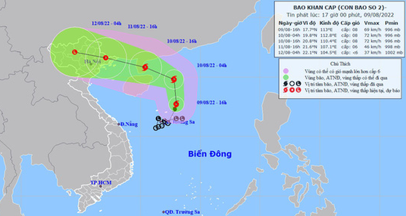 Bão số 2 đang hướng về miền Bắc, nhiều khả năng sẽ gây mưa lớn ở Bắc Bộ và Bắc Trung Bộ - Ảnh 1.