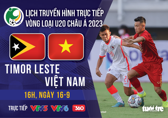 Lịch trực tiếp U20 Việt Nam - Timor Leste ở vòng loại Giải U20 châu Á 2023 - Ảnh 1.