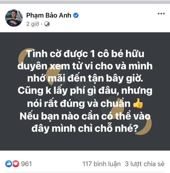 Bất ngờ giới thiệu xem bói miễn phí, sao Việt bị nghi xài chiêu ‘lùa gà’? - Ảnh 3. Bất ngờ giới thiệu xem bói miễn phí, sao Việt bị nghi xài chiêu ‘lùa gà’? - Ảnh 3.