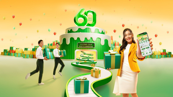 Từ 27-3 đến 1-4, Vietcombank dành 60.000 quà tặng cho khách hàng giao dịch tại quầy và 60.000 quà tặng cho khách hàng giao dịch trên ngân hàng số VCB Digibank/ VCB DigiBiz - Ảnh: VCB