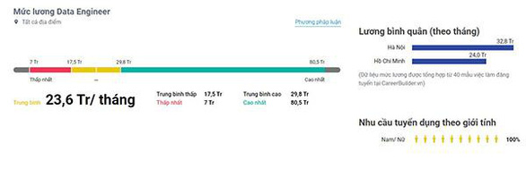 Mức lương trung bình của Data Engineer được cập nhật tại VietNamSalary - Ảnh: Internet.