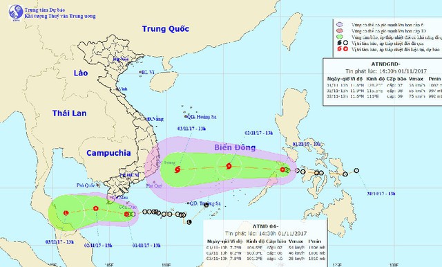 Áp thấp nhiệt đới đang cách Côn Đảo khoảng 110 km - Ảnh 1. Áp thấp nhiệt đới đang cách Côn Đảo khoảng 110 km - Ảnh 1.