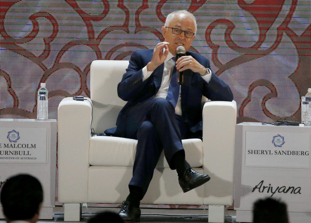 Thủ tướng Úc Malcolm Turnbull dự phiên đối thoại trong diễn đàn APEC tại Đà Nẵng ngày 10-11. Ảnh: REUTERS