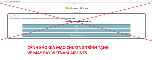 Vietnam Airlines khuyến cáo khách cảnh giác vụ tặng vé máy bay - Ảnh 2.