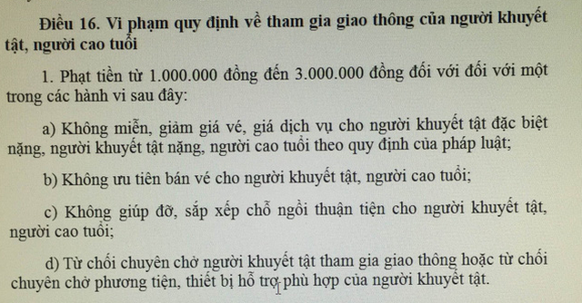 Bị phạt 1- 3 triệu đồng nếu không giúp người khuyết tật - Ảnh 2.