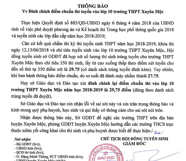Công bố nhầm điểm chuẩn, 42 em đậu thành rớt nguyện vọng 1 lớp 10 - Ảnh 1.