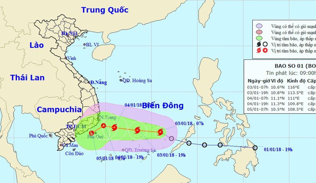 Áp thấp đã mạnh thành bão, gió giật cấp 10 - Ảnh 1.