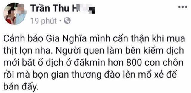 Phạt người tung tin dịch tả heo ở Đắk Nông 10 triệu - Ảnh 1.