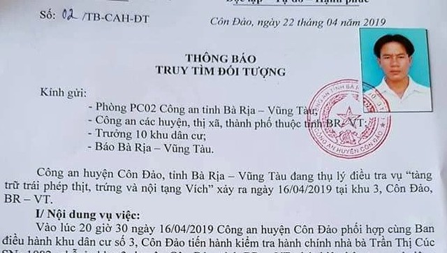 Truy tìm đối tượng tàng trữ thịt vích, trứng vích tại Côn Đảo - Ảnh 2. Truy tìm đối tượng tàng trữ thịt vích, trứng vích tại Côn Đảo - Ảnh 2.