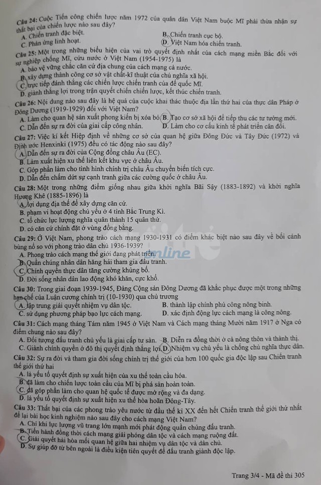 Mời bạn đọc xem đề sử THPT quốc gia 2019 - Ảnh 4.