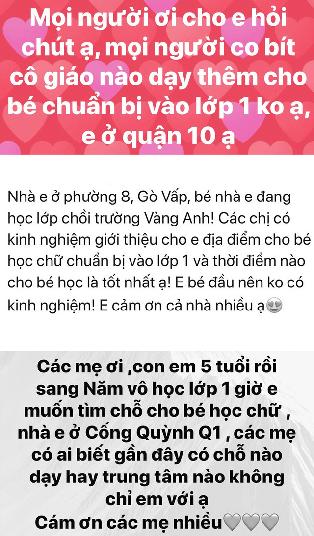 Con mới lớp lá, lên mạng rối rít \'địa chỉ dạy thêm lớp 1 ở đâu các ...