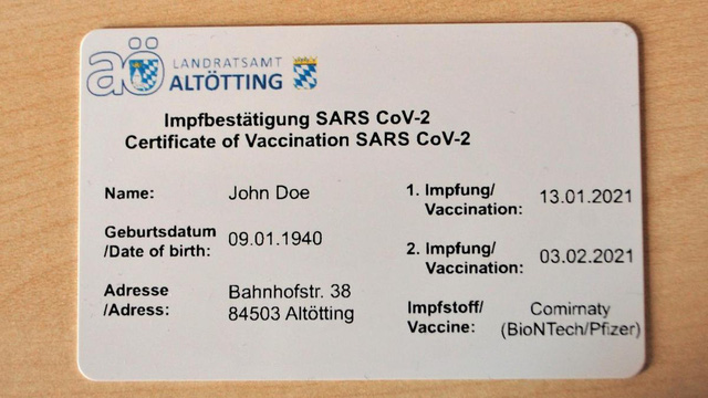 Nơi đầu tiên ở Đức phát hành thẻ chứng nhận tiêm chủng vắcxin COVID-19 - Ảnh 1.