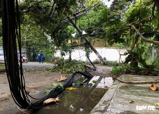 Xe tải kéo không đứt dây điện nhưng trụ điện lại gãy - Ảnh 2. Xe tải kéo không đứt dây điện nhưng trụ điện lại gãy - Ảnh 2.