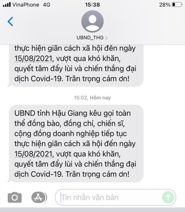 Tin nhắn VinaPhone ở Hậu Giang gây hiểu nhầm: Nhắn lại tin khác - Ảnh 1.