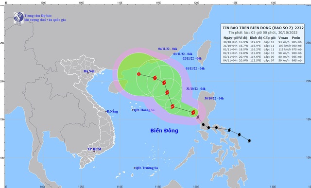 Bão Nalgae vào Biển Đông, đạt cường độ mạnh nhất trong 2 ngày tới - Ảnh 1.