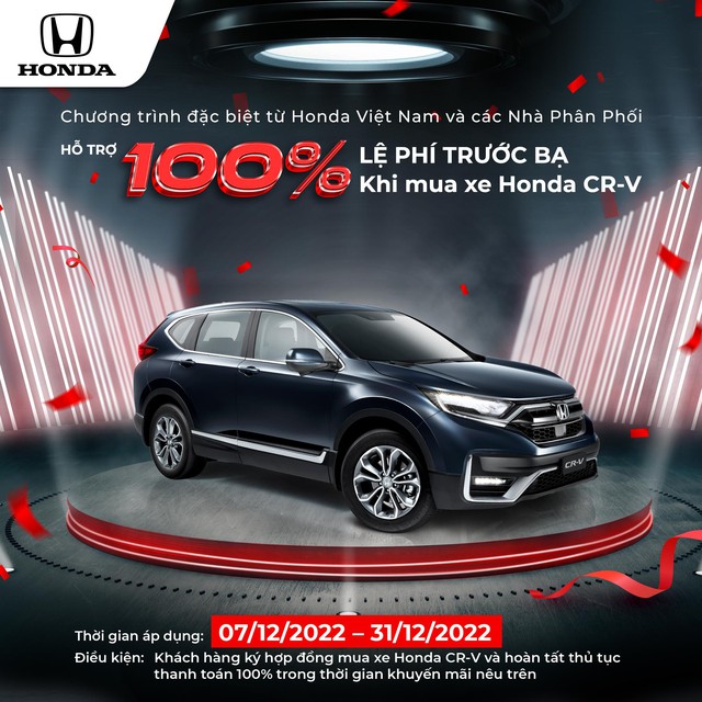 Ưu đãi 100% lệ phí trước bạ khi mua Honda CR-V - Ảnh 1.