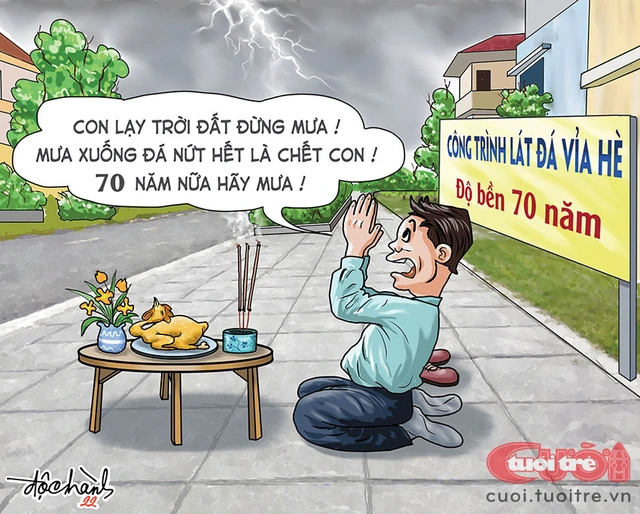 Lạ lùng người đàn ông làm lễ cầu... đừng mưa - Ảnh 1.