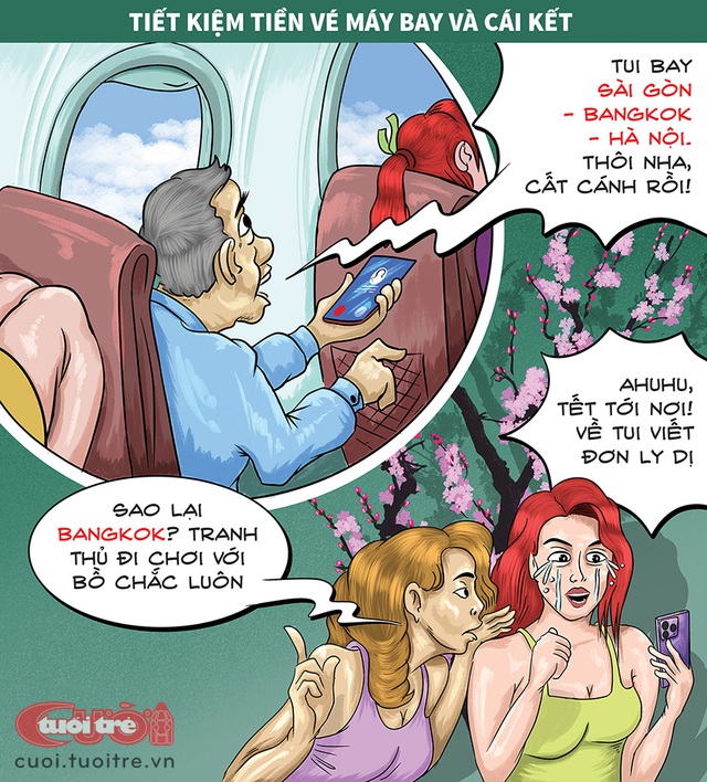 Mua vé máy bay đường vòng về ăn Tết với vợ - Ảnh 1.