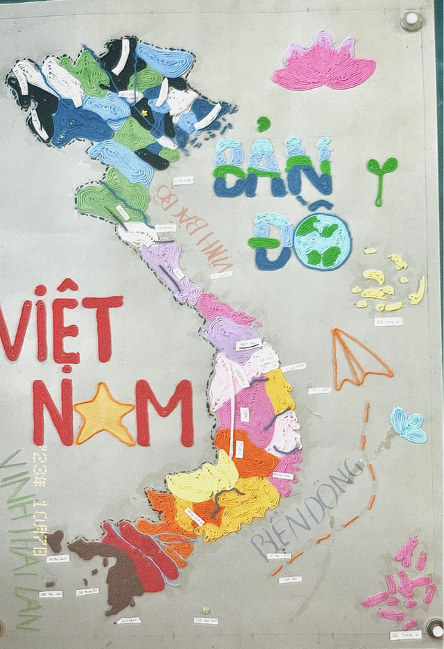 Ngắm bản đồ Việt Nam bằng len siêu đỉnh của teen lớp 12 - Ảnh 1.