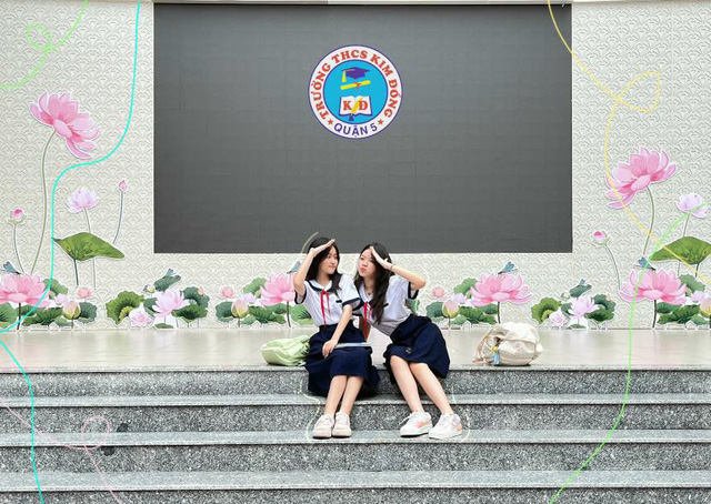 Quá là “dưỡng thê” bộ ảnh học trường mới vui phơi phới của teen THCS Kim Đồng - Ảnh 4.