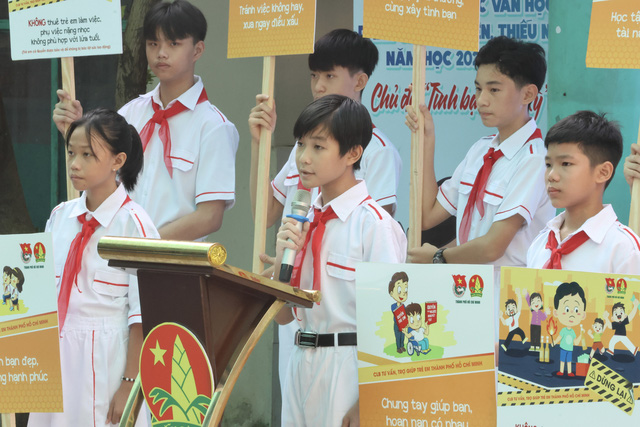 Hơn 1000 học sinh THCS Bình Trị Đông cùng phòng chống bạo lực học đường - Ảnh 4.