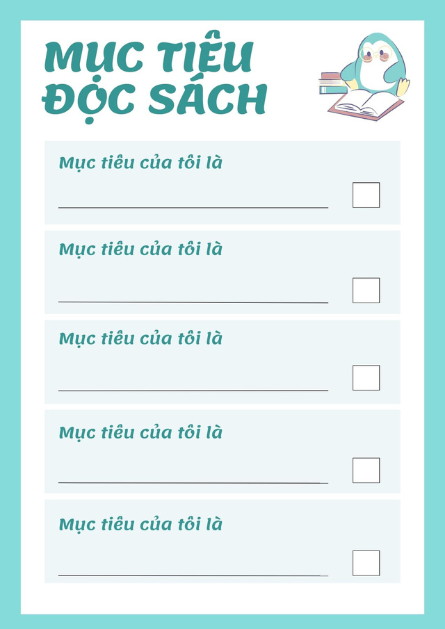 Mẫu thiết kế phục vụ cho mục tiêu đọc sách, nâng cấp bản thân năm 2024 - Ảnh: Canva