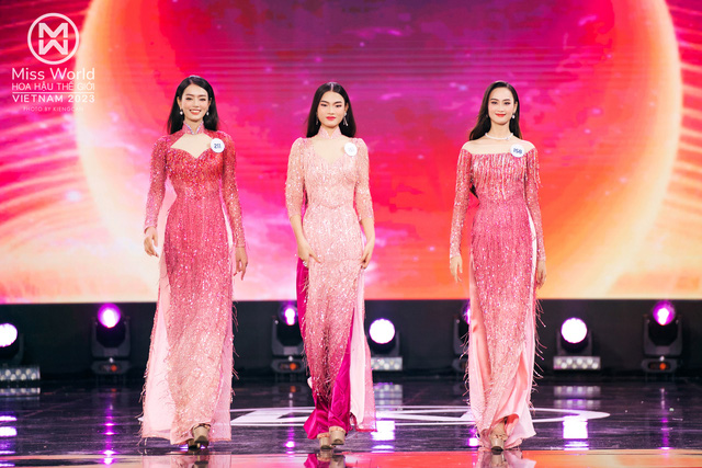 Sân khấu đêm Chung khảo Toàn quốc Miss World Vietnam 2023 lộng lẫy Áo dài của NTK Ngô Nhật Huy   - Ảnh 3.