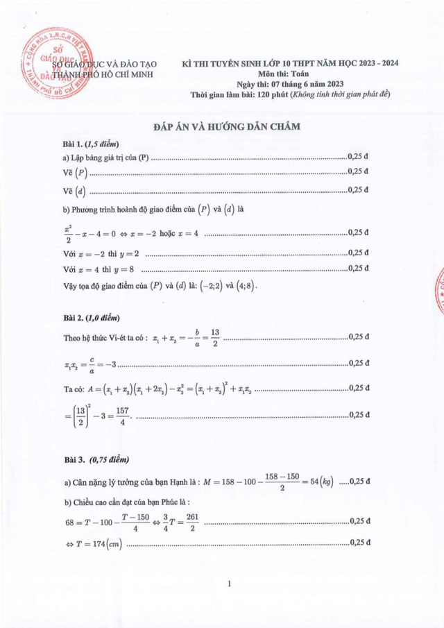 Đề thi và đáp án chính thức Kỳ thi tuyển sinh lớp 10 tại TP.HCM - Ảnh 9.