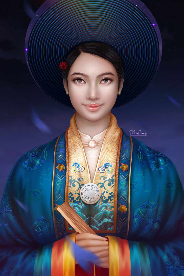 Tranh vẽ Lisa, Jennie (Blackpink) trong trang phục Việt - Ảnh 1.