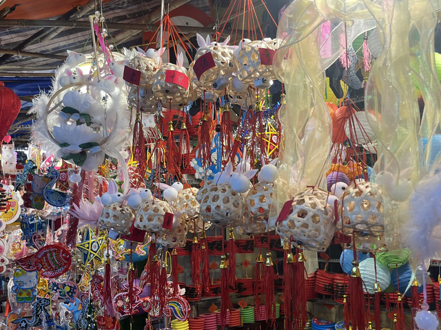 Hàng trăm mẫu lồng đèn khác nhau được bày bán tại phố lồng đèn Lương Nhữ Học, Quận 5 trước thềm Trung thu. Ảnh: Thái Thanh
