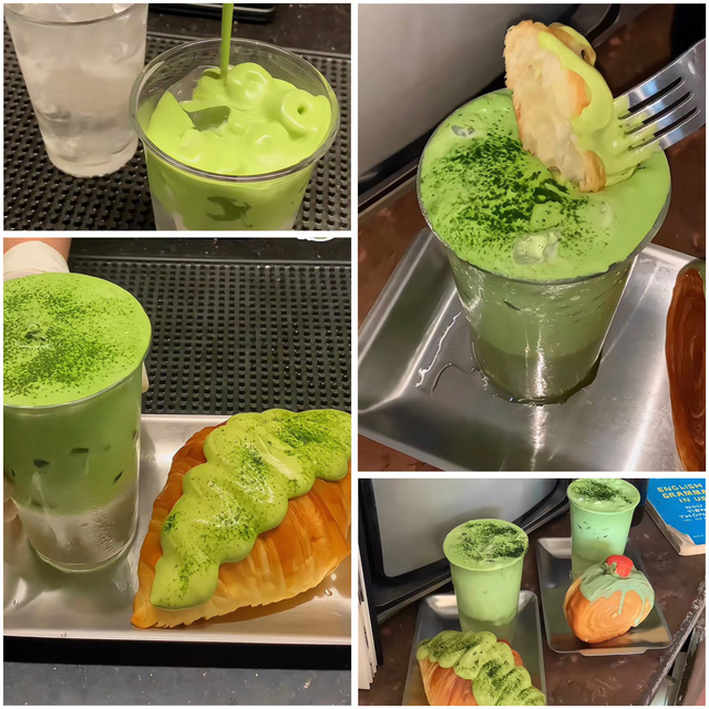 Nước dừa matcha hot rần rần mạng xã hội - Ảnh: Tik Tok Chiếc bụng rỗng