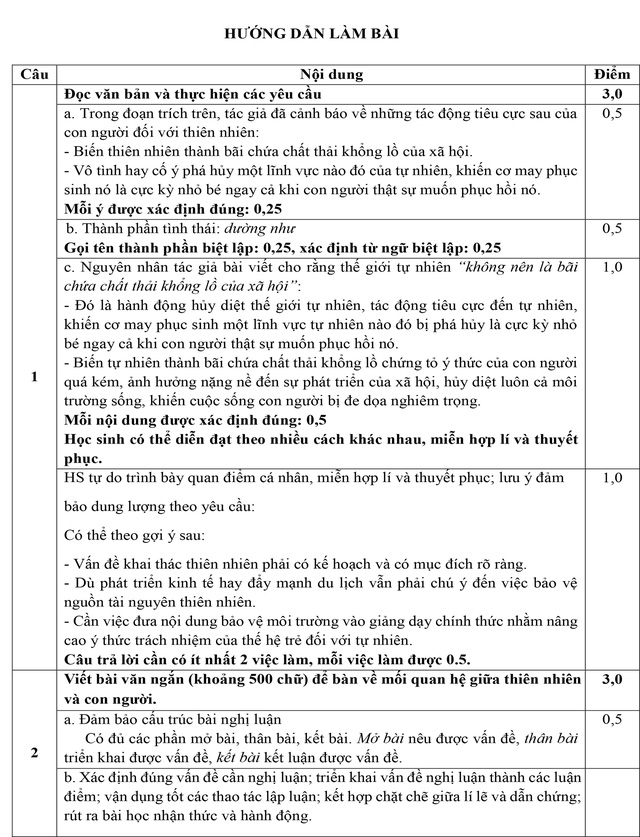 Đề tham khảo tuyển sinh lớp 10 môn ngữ văn kèm đáp án gợi ý- Ảnh 3.