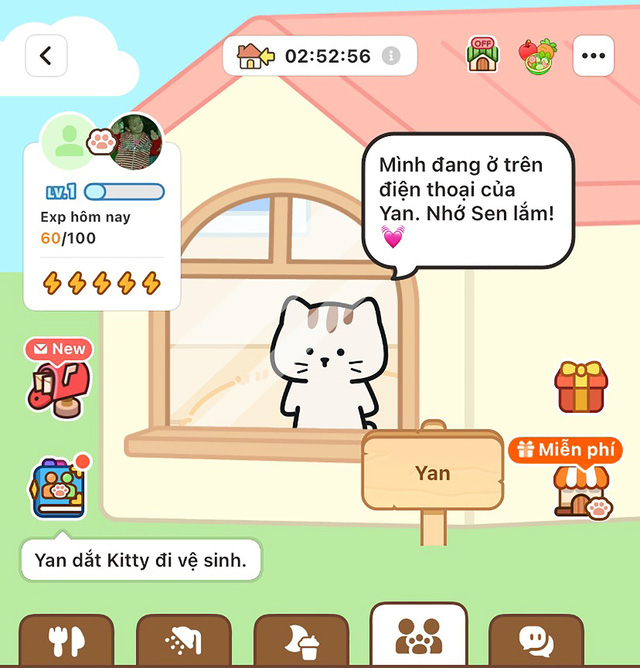 Giao diện khi nuôi thú cưng ảo cùng với bạn bè - Ảnh: NVCC