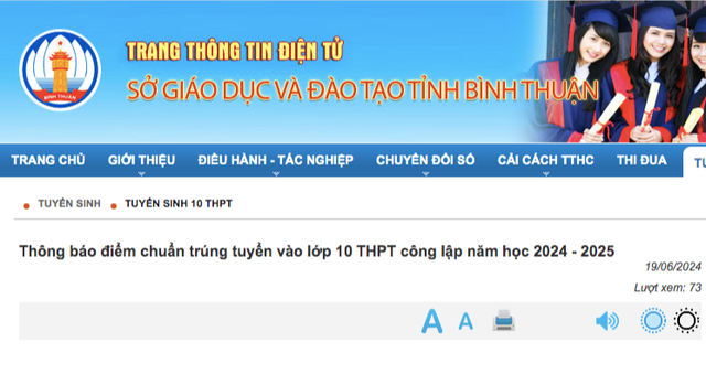 Bình Thuận công bố điểm chuẩn kỳ thi tuyển sinh lớp 10- Ảnh 1.